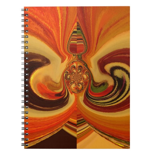 Abstract Swirls with Teardrop Centre Art Print Notebook (Front)