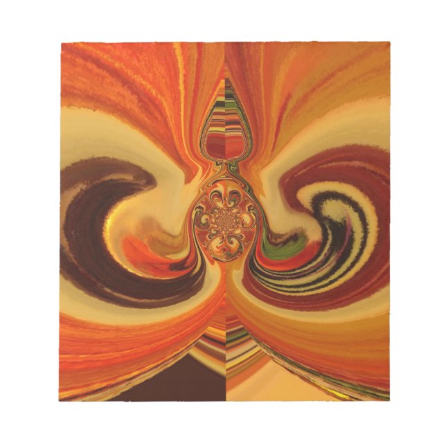 Abstract Swirls with Teardrop Centre Art Print Notepad (Front)