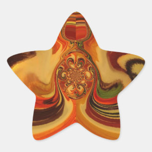 Abstract Swirls with Teardrop Centre Art Print Star Sticker