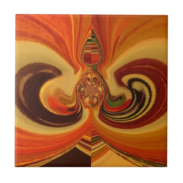 Abstract Swirls with Teardrop Centre Art Print Tile (Front)