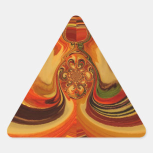 Abstract Swirls with Teardrop Centre Art Print Triangle Sticker