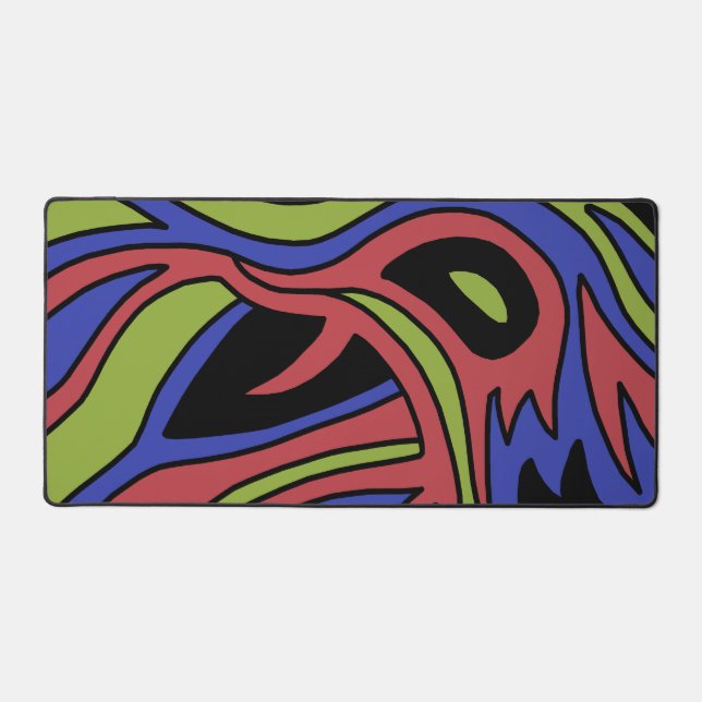 Abstract Swoosh and Twirl Desk Mat (Front)