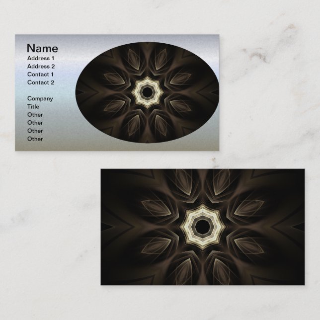 Abstract Symmetric Rosette Illustration Business Card (Front/Back)