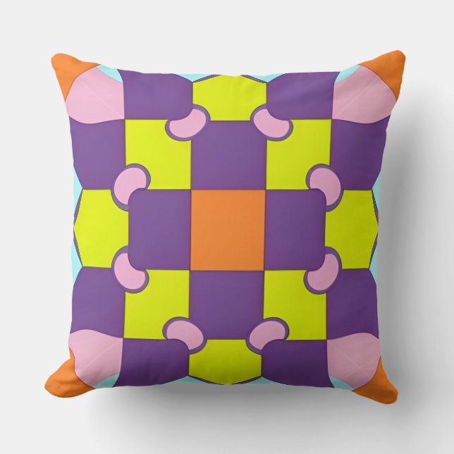 Abstract Symmetrical Design Throw Pillow (Front)