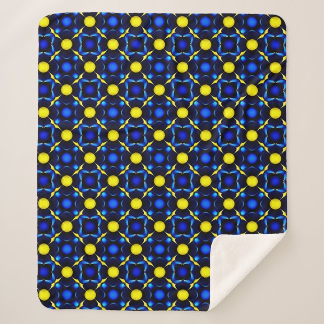 Abstract Symmetrical Geometric Pattern Sherpa Blanket (Front)