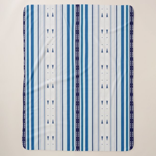 Abstract Symphony in Blue 5 (Vertical Lines) Sherpa Blanket (Front)