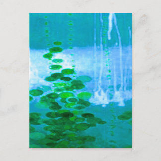 Abstract Symphony In Blue And Green Postcard