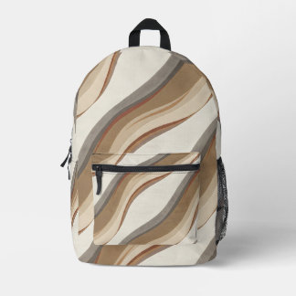 Abstract Taupe Camel Woven Aurora Ribbon Backpack