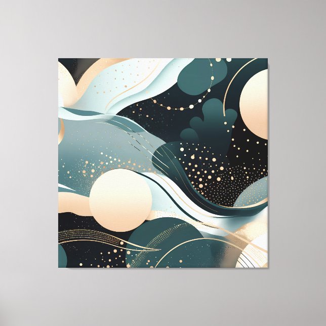 Abstract teal and blush pink modern design canvas print (Front)