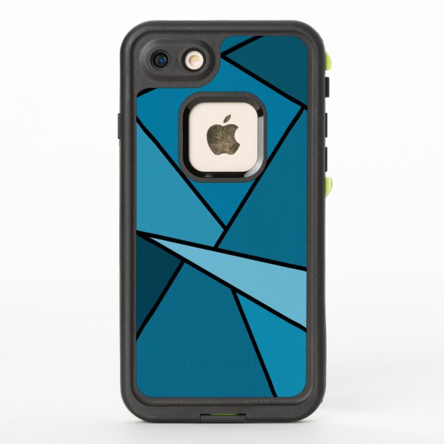 Abstract Teal Geometric Shapes LifeProof iPhone Case (Back)