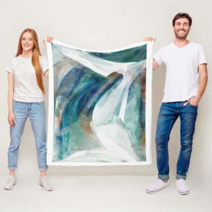 Abstract Teal Green Modern Fleece Blanket