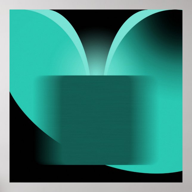 Abstract Teal Luxury with Black AP0004 Poster (Front)