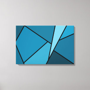 Abstract Teal Polygons Canvas Print