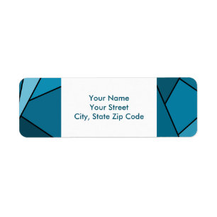 Abstract Teal Polygons return address label