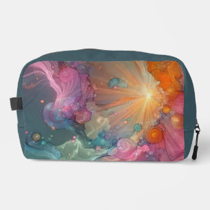 Abstract Teal Sea Foam Floral Cloud Landscape Dopp Kit