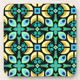 Abstract teal tile  coaster