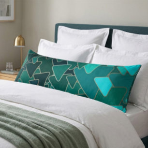 Abstract Teal Triangle Body Pillow