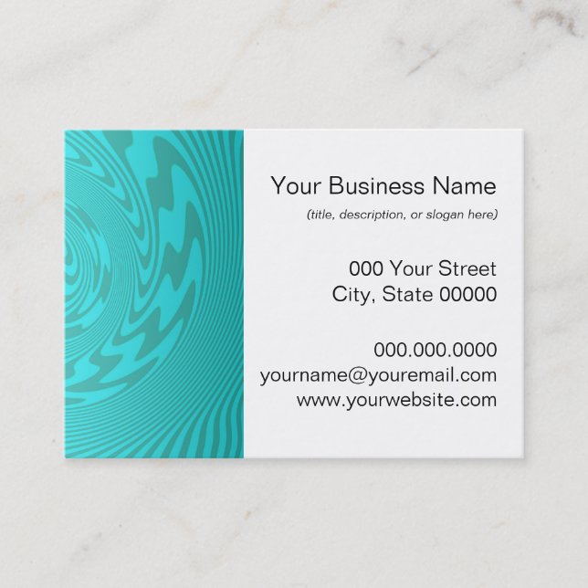 Abstract Teal Turquoise Pattern Business Card (Front)
