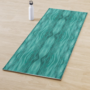Abstract teal water ripples pattern yoga mat