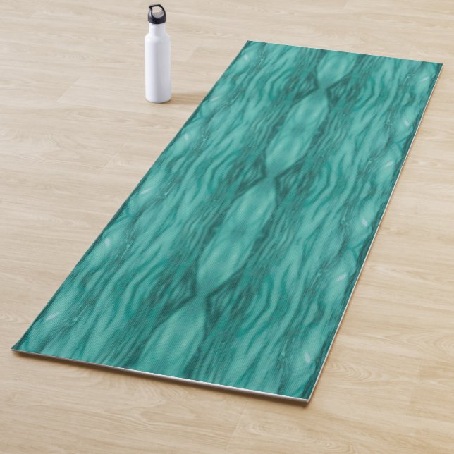 Abstract teal water ripples pattern yoga mat (In Situ)