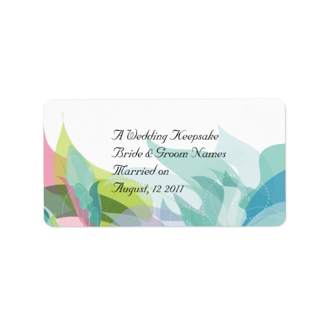 Abstract Teal Wedding Favour Lip Balm Tube Label (Front)