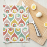 Abstract Teardrop Shapes Mid Century Pattern Kitchen Towel<br><div class="desc">This fun and colourful teardrop shapes mid century modern inspired kitchen towel is perfect for adding a pop of turquoise,  red,  yellow,  pink,  and cream to your kitchen.</div>