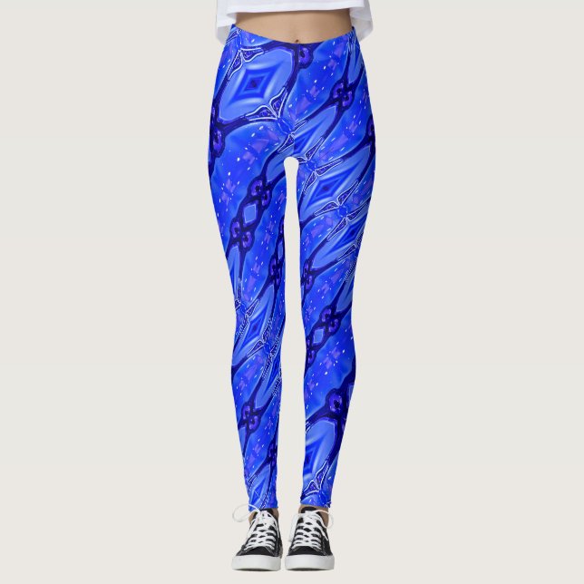 Abstract tech modern pattern leggings (Front)