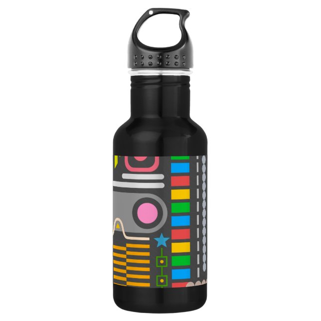 Abstract Technology Control Panel Pattern 532 Ml Water Bottle (Front)