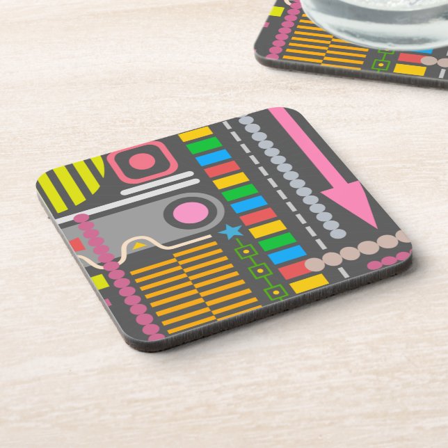 Abstract Technology Control Panel Pattern Coaster (Left Side)