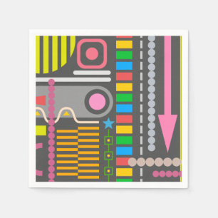 Abstract Technology Control Panel Pattern Napkin