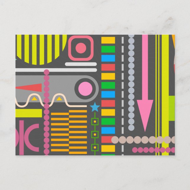 Abstract Technology Control Panel Pattern Postcard (Front)