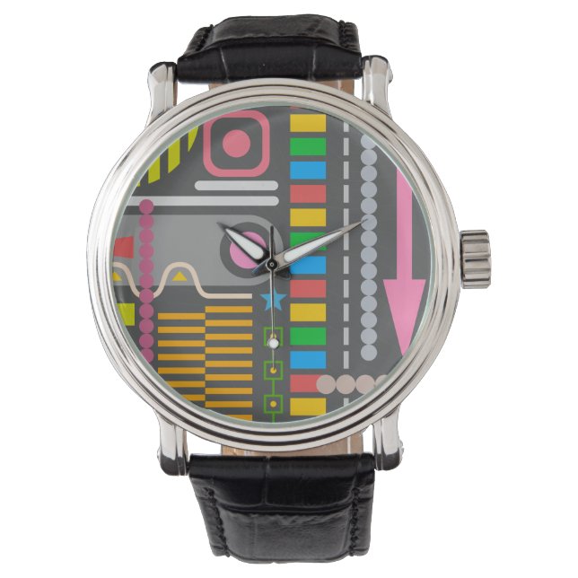 Abstract Technology Control Panel Pattern Watch (Front)