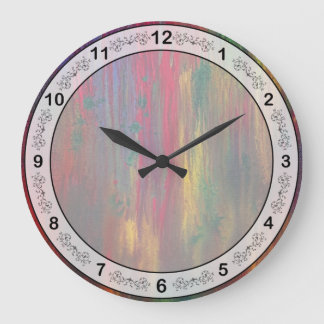 Abstract - Tempera - Night Fall Large Clock