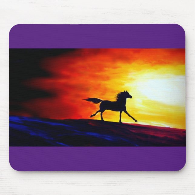 Abstract Template Running Horse Freedom Calling Mouse Pad (Front)