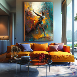 Abstract Tennis Player Art Canvas Print
