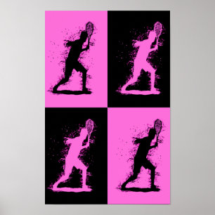 Abstract Tennis Player - Watercolor style Poster