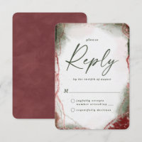 Abstract Terra Rosa Wedding RSVP Reply Card