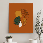 Abstract Terracotta Boho Leaves And Foliage  Faux Canvas Print<br><div class="desc">Abstract Terracotta Boho Leaves And Foliage Faux Canvas Print</div>