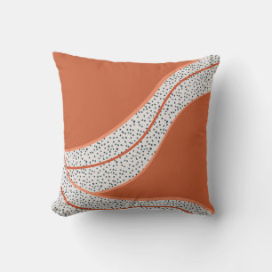 Abstract Terracotta Dots Throw Pillow