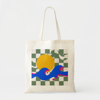 Abstract Terracotta Geometric Shapes Grid Poster Tote Bag