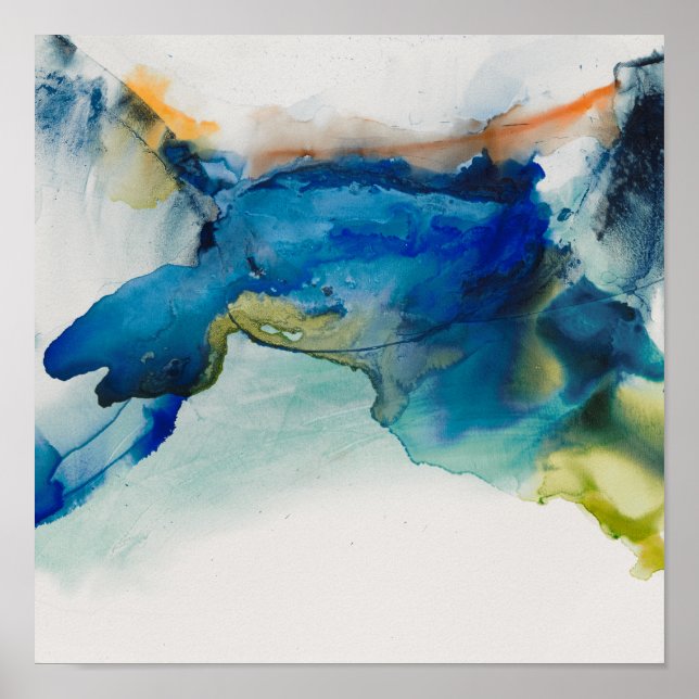 Abstract Terrain - Blue Poster (Front)