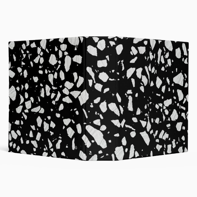 Abstract Terrazzo Mosaic Black and White Pattern Binder (Background)