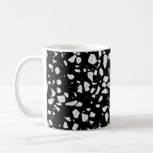 Abstract Terrazzo Mosaic Black and White Pattern   Coffee Mug