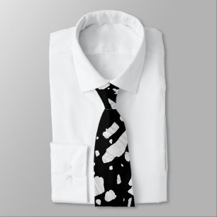 Abstract Terrazzo Mosaic Black and White Pattern  Tie