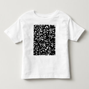 Abstract Terrazzo Mosaic Black and White Pattern Toddler T-shirt