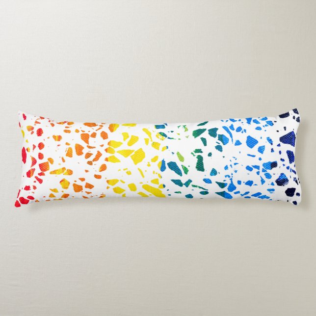 Abstract Terrazzo Mosaic Colourful Rainbow Pattern Body Pillow (Front)