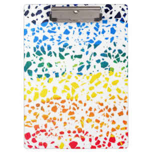 Abstract Terrazzo Mosaic Colourful Rainbow Pattern Clipboard
