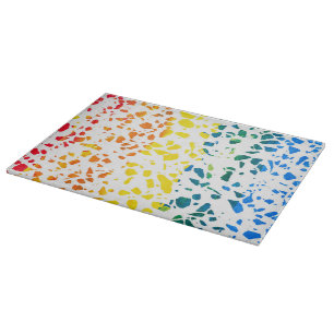 Abstract Terrazzo Mosaic Colourful Rainbow Pattern Cutting Board