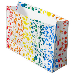 Abstract Terrazzo Mosaic Colourful Rainbow Pattern Large Gift Bag