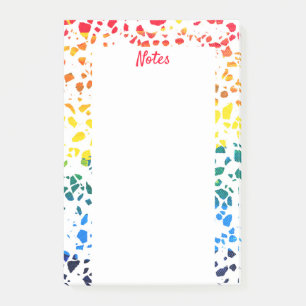 Abstract Terrazzo Mosaic Colourful Rainbow Pattern Post-it Notes
